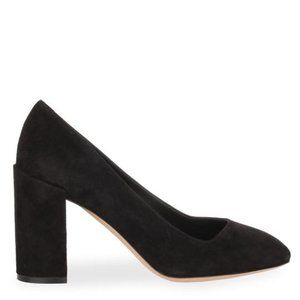 SALVATOR FERRAGAMO Arezzo 85 Black Suede Pump Shoe